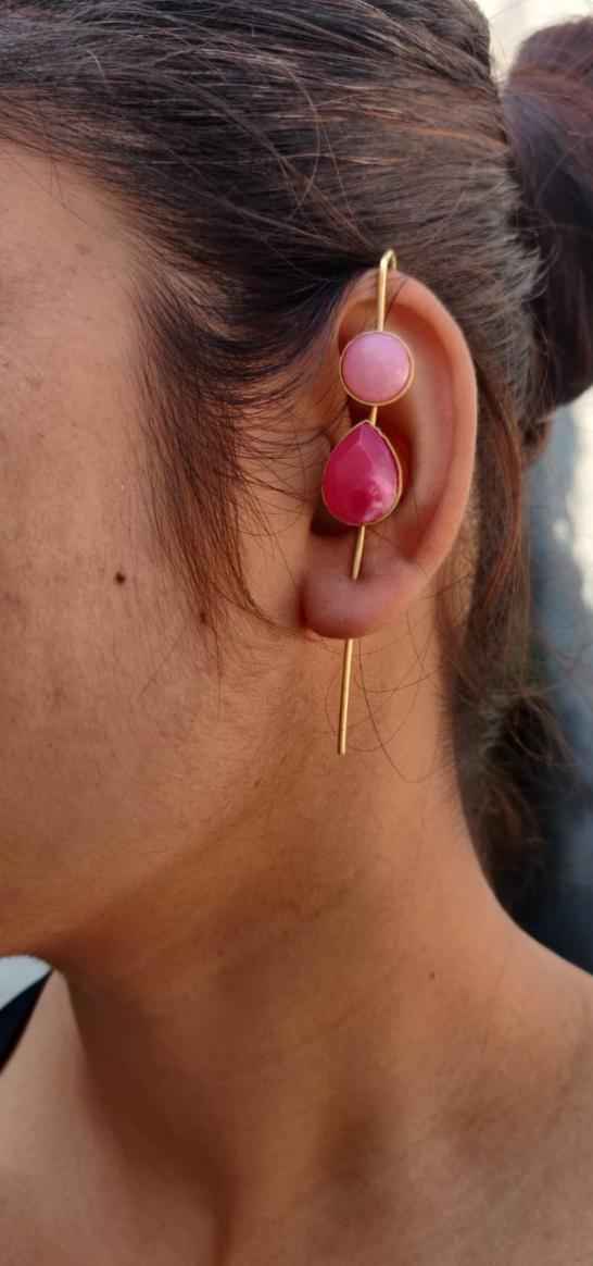 Mother of Pearl and Rezin Stone Brass Earcuff in Germany