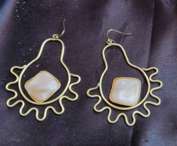 Dangle Earring Statement Brass Earrings in Organic and Geometric Styles in Germany
