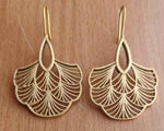 Boho Chic Layered Flower Brass Earrings with Intricate Detailing in Germany