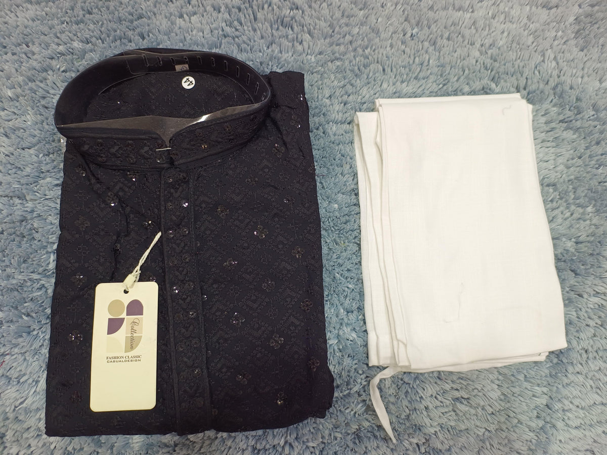 MENS CHIKENKARI HEAVY RAYON KURTA IN GERMANY