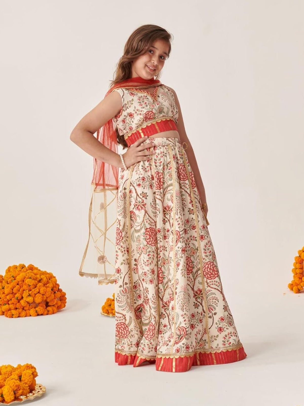 Girl's Cotton Blend Lehenga Choli Dupatta in Germany