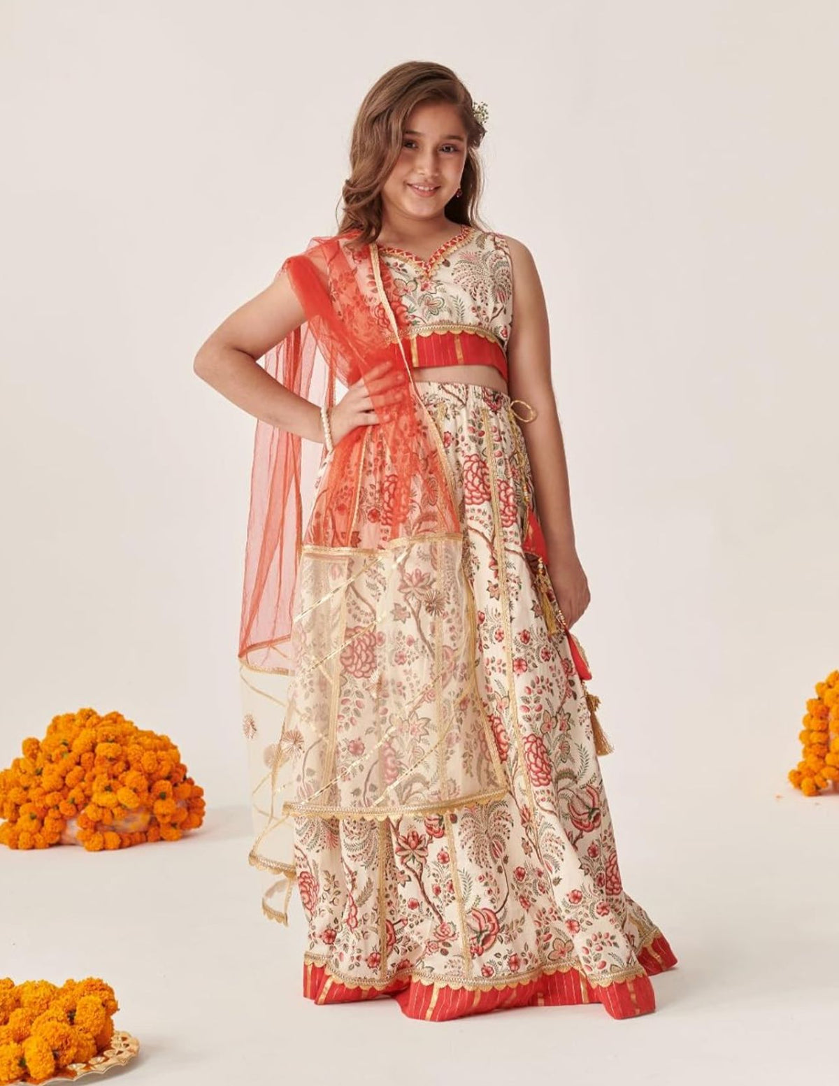 Girl's Cotton Blend Lehenga Choli Dupatta in Germany