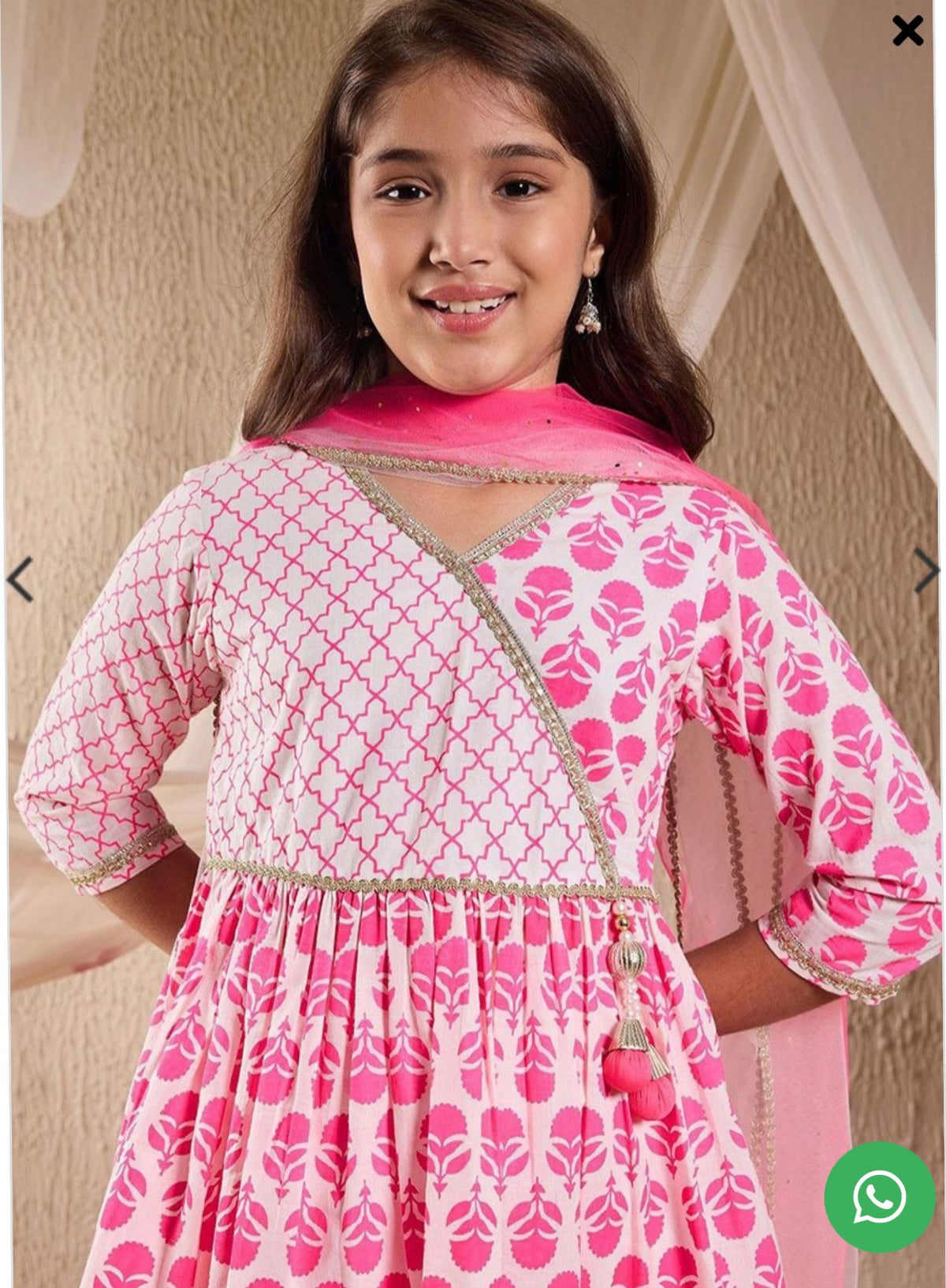 Girls Floral Print 3-Piece Kurta Suit Set