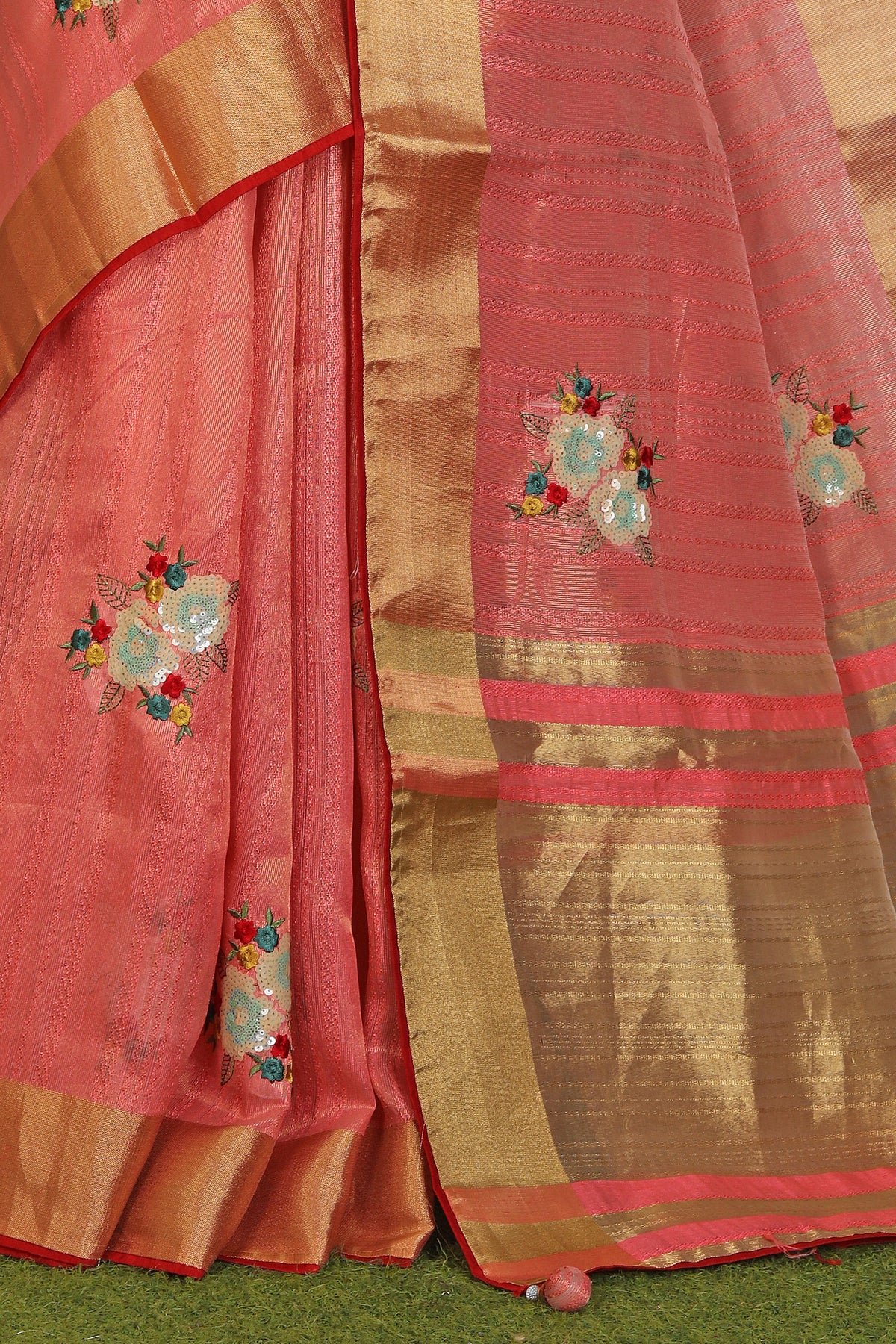 Chanderi Silk Saree with stitched blouse in Munich