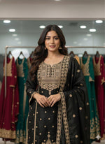SEQUENCE EMBROIDERED TOP, SARARA AND DUPATTA IN MUNICH