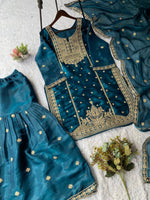 SEQUENCE EMBROIDERED TOP, SARARA AND DUPATTA IN MUNICH