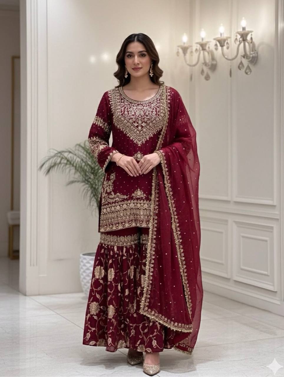 Elegant Embroidered Sequence Work Beautiful Designer Set in Germany