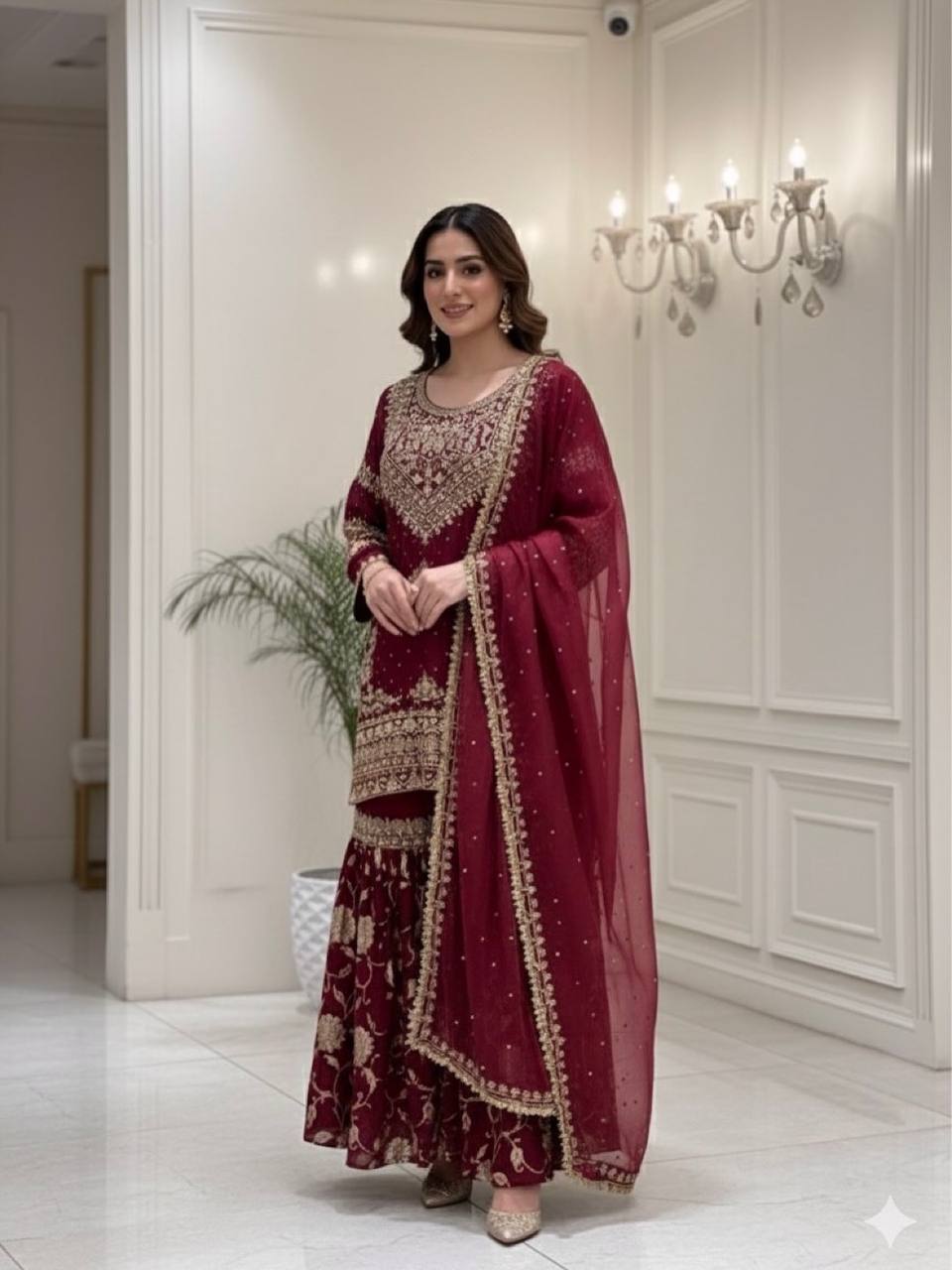 Elegant Embroidered Sequence Work Beautiful Designer Set in Germany