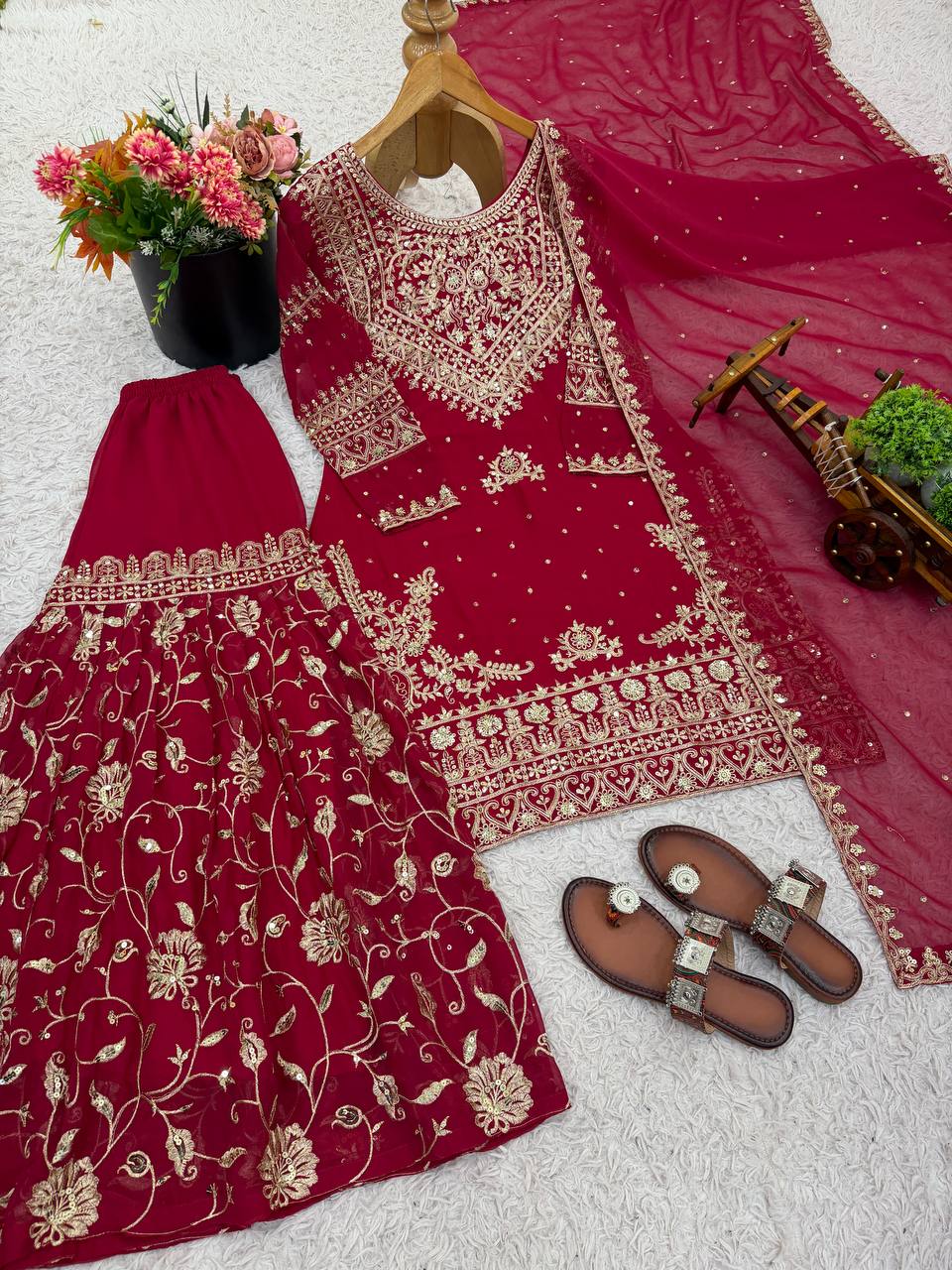 Elegant Embroidered Sequence Work Beautiful Designer Set in Germany