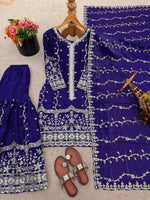 Silk And Heavy Embroidery Sequence Work Top-Bottom And Dupatta Set in Germany