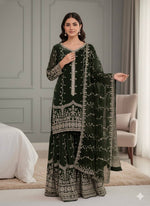 Silk And Heavy Embroidery Sequence Work Top-Bottom And Dupatta Set in Germany