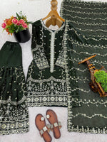 Silk And Heavy Embroidery Sequence Work Top-Bottom And Dupatta Set in Germany