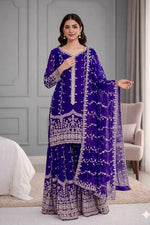 Silk And Heavy Embroidery Sequence Work Top-Bottom And Dupatta Set in Germany