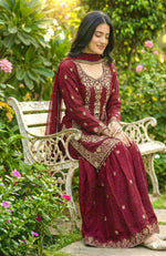 GMY SILK With Heavy Embroidery Sequence Work Top-Bottom And Dupatta Set in Berlin