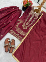 GMY SILK With Heavy Embroidery Sequence Work Top-Bottom And Dupatta Set in Berlin