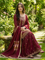 GMY SILK With Heavy Embroidery Sequence Work Top-Bottom And Dupatta Set in Berlin