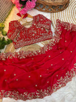Beautiful Fandy Silk C -pallu Sequins embroidery work saree in Munich