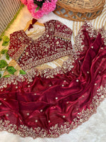 Fandy Silk C-pallu Sequins embroidery work saree in Berlin