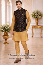 ‎Kurta Payjama With Jacket Jacquard Work Banarasi Silk In Berlin