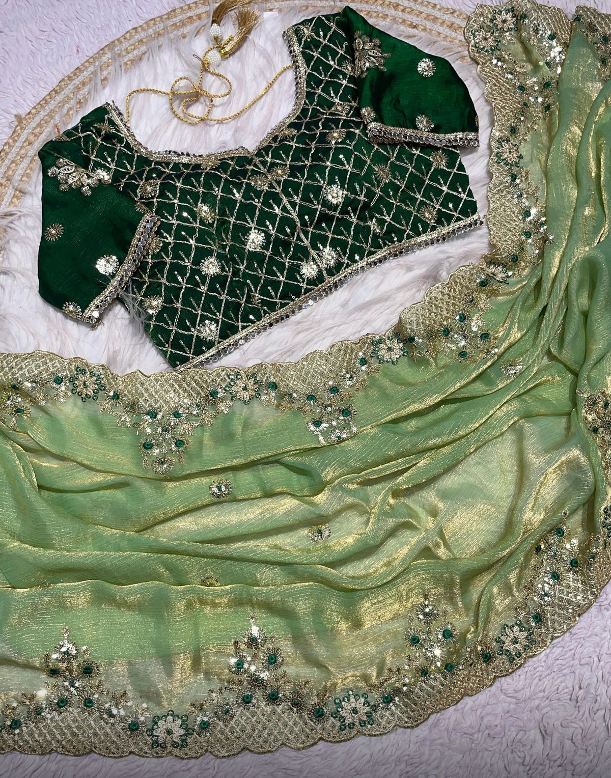 FENDY SARTIN SILK WITH BEAUTIFUL EMBROIDERY WORK SAREE IN GERMANY