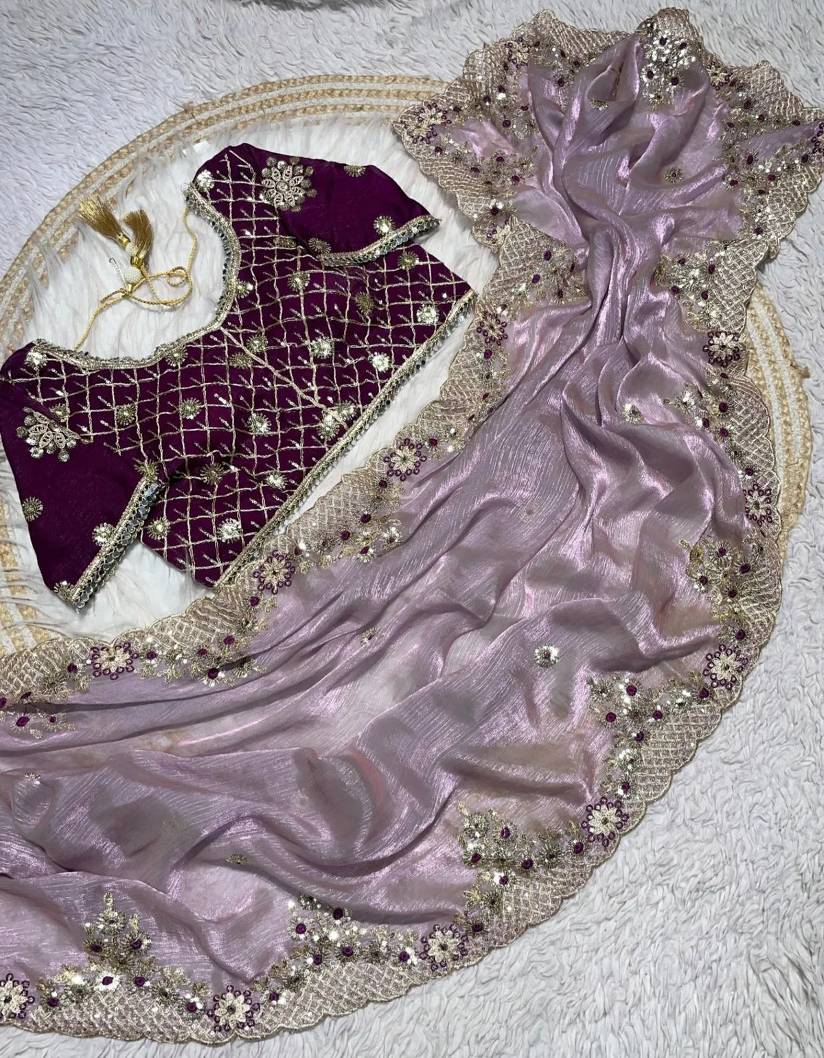 FENDY SARTIN SILK WITH BEAUTIFUL EMBROIDERY WORK SAREE IN BERLIN