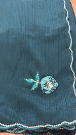 Rama Blue Saree with stitched blouse in Germany