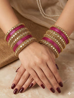 Pink Kundan bangles set in Germany