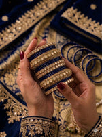 Navy Blue Kundan bangles set in Berlin