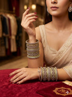 Sea Green Kundan bangles set in Germany