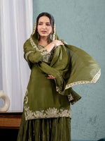 Green Heavy Embroidery Suit in Germany