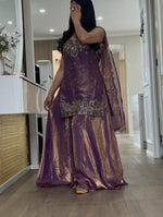 Lavender Embroidery Sequence Worked Top-Plazzo And Dupatta Set in Berlin