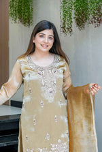 Biege Silk And Heavy Embroidery Sequence Work Top-Bottom And Dupatta Set in Germany