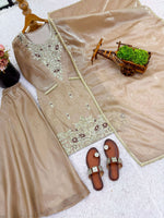 Biege Silk And Heavy Embroidery Sequence Work Top-Bottom And Dupatta Set in Germany