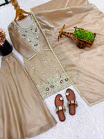 Biege Silk And Heavy Embroidery Sequence Work Top-Bottom And Dupatta Set in Germany