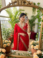 Red Beautiful saree in Germany