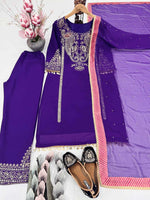PARTY WEAR HEAVY EMBROIDERY SEQUENCE WORK SUIT SET IN GERMANY