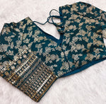 Olive Green Readymade blouse with embroidery in Germany