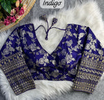 Indigo Readymade blouse with embroidery in Germany