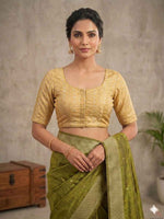 Creme Woven Design Saree blouse in Germany
