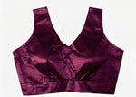 Purple Satin Silk Readymade Blouse Fancy Sleeveless trendig Shining for Women in Germany