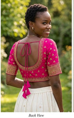 Pink Embroidery Silk blouse in Germany