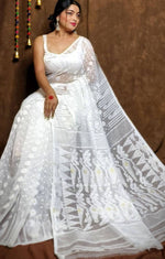 Woven Design Pure Cotton Jamdani Saree in Germany(Onam Saree)