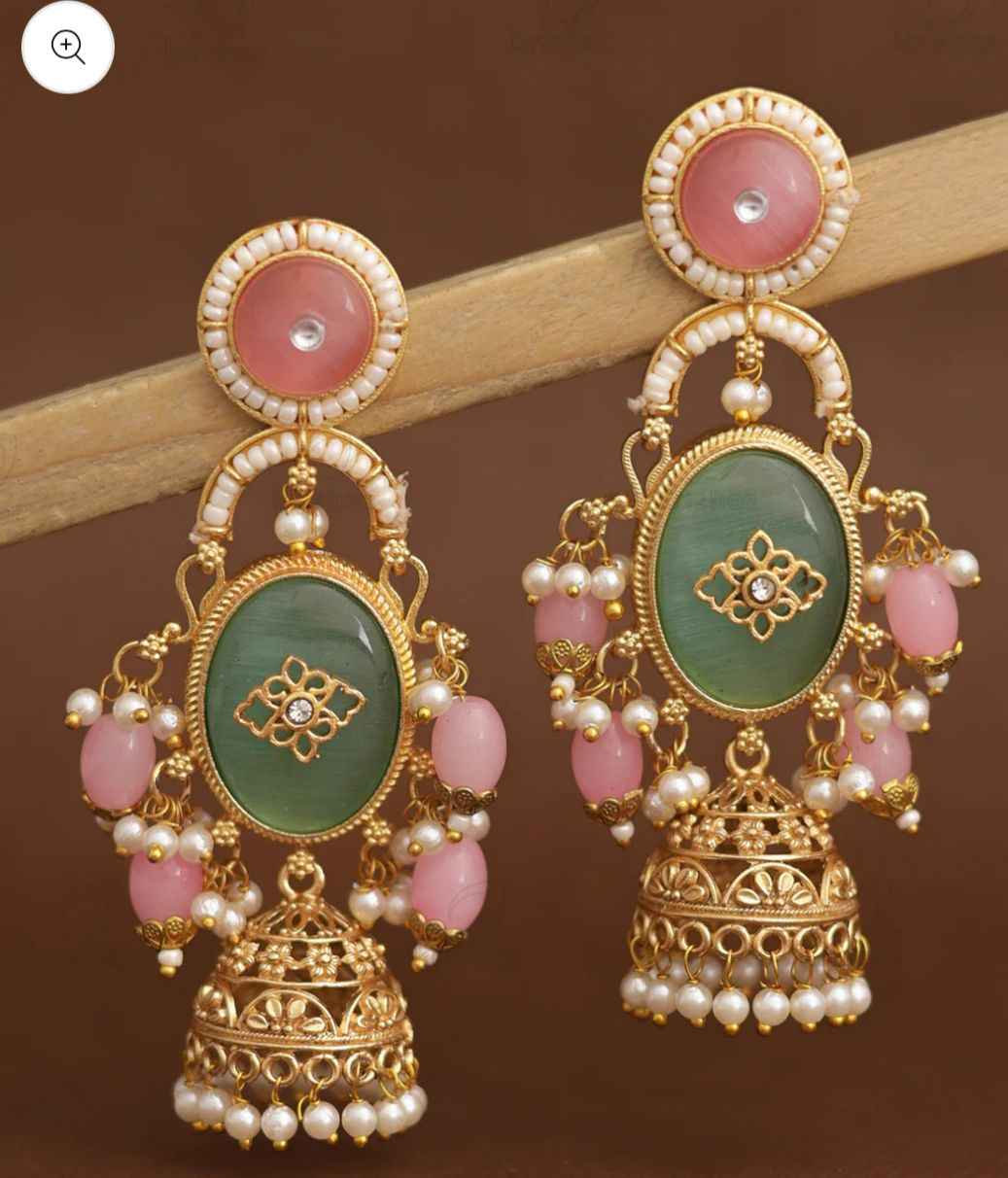 Rangoli Gold Jhumki Earrings in Germany