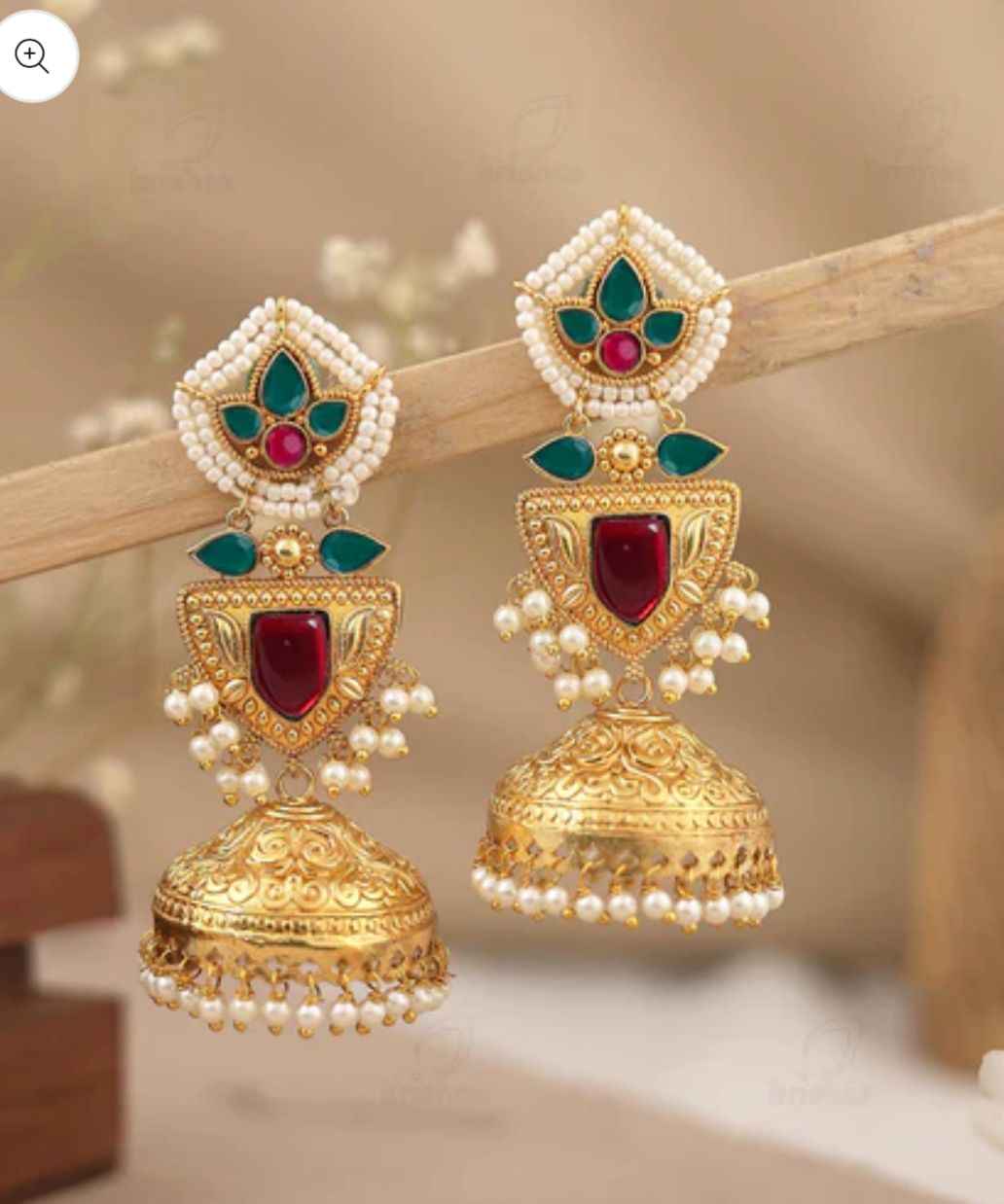 Pratyusha Gold Jhumki Earrings in Germany