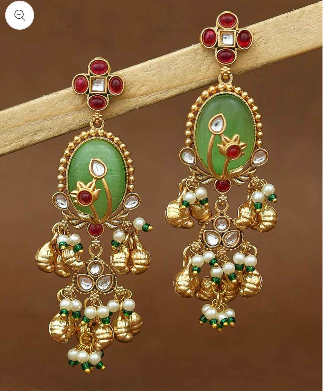 Phool Bagh Premium Gold Danglers in Germany