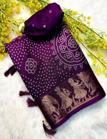 Super Hit Bandhej Special Dola Crepe Crushed Saree in Germany