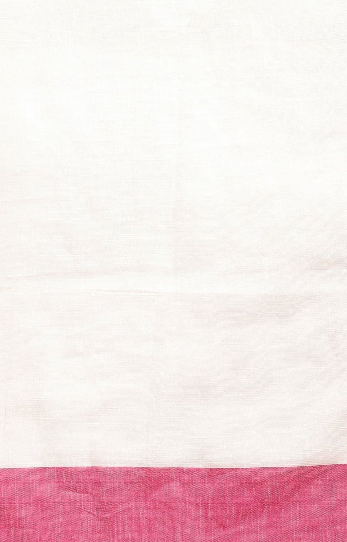 White & Pink Geometric Design Pure Cotton Taant Saree in Germany(Onam Saree)