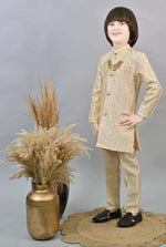 Biege Kids Ethnic Sequin Embellished Indo-Western Kurta and Trouser Set for Boys in Germany Namma Markt