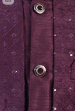 Wine Kids Ethnic Sequin Embellished Indo-Western Kurta and Trouser Set for Boys in Germany