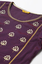 Purple Zari Embroidered Ethnic kurti in Germany